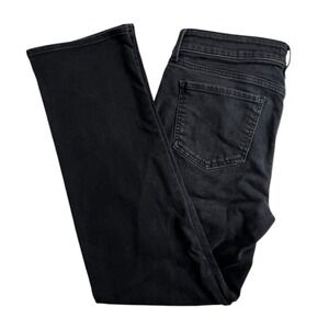 NYDJ Womens‎ 10 Petite Faded Black Mid Rise Marilyn Straight Jeans